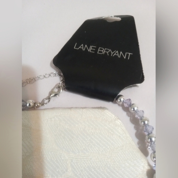 Lane Bryant Necklace NWT Blue Purple Acrylic & Shell Beads Multi-strand - Picture 6 of 7